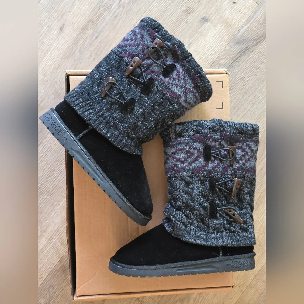 MUK LUKS WOMENS CHERYL KNIT WINTER BOOTS | Size 6 | NWOT - Picture 1 of 13